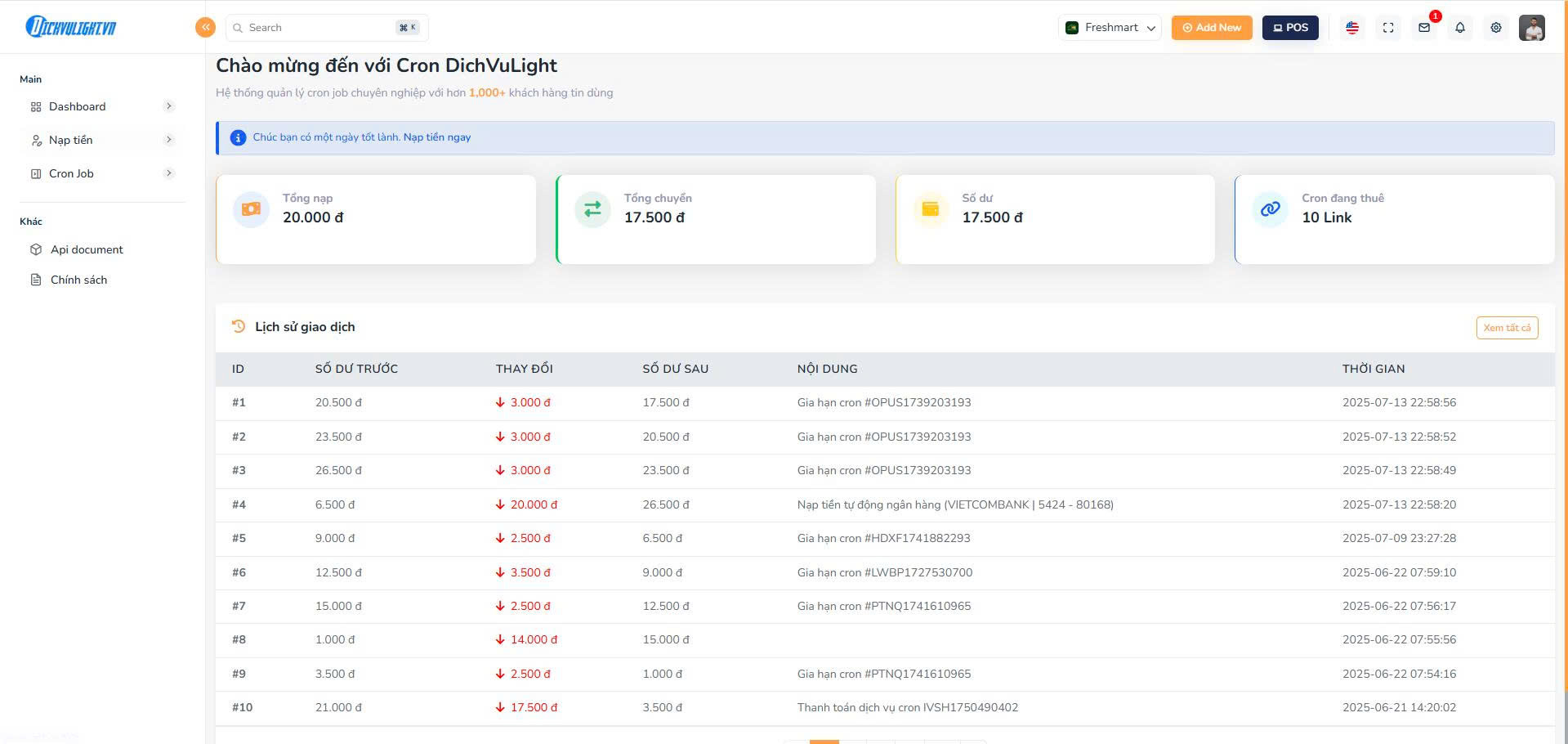  Source Code Cho Thuê Cron - TapHoaDev